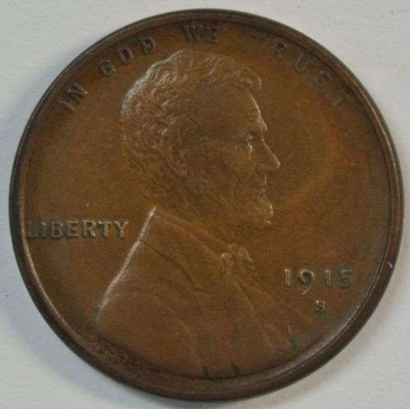 Original AU58 scarce 1915-S Lincoln Cent. Fully struck