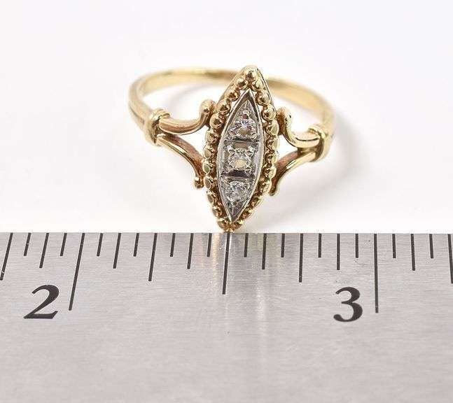 Admirable 10K Yellow Gold Diamond Ring