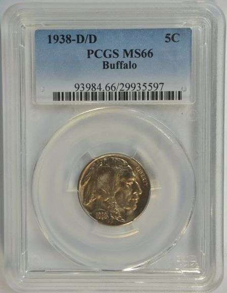 Superb Gem BU 1938-D/D Buffalo Nickel. PCGS MS66