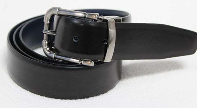Reversable Buckle Leather Belt, Made In Italy