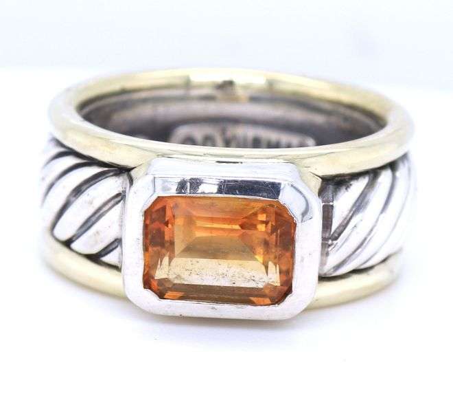 David Yurman Citrine Cigar band ring