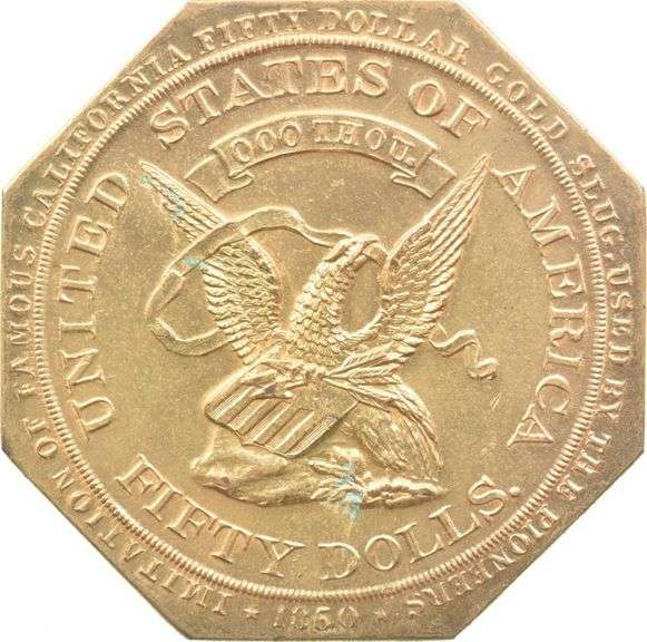 Imitation Token 1850 50 Dollar Gold Slug