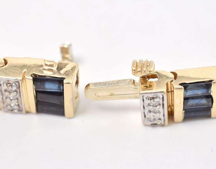 Ravishing Diamond and Sapphire Bracelet in 14K Yellow Gold