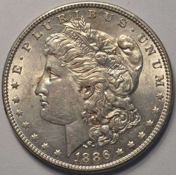 1886 Morgan Silver Dollar, Circulated.