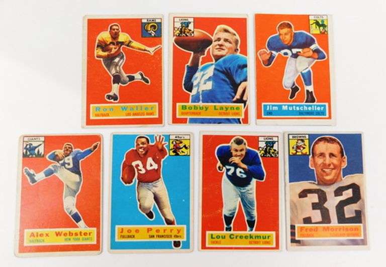 7 Topps 1956 Football Cards