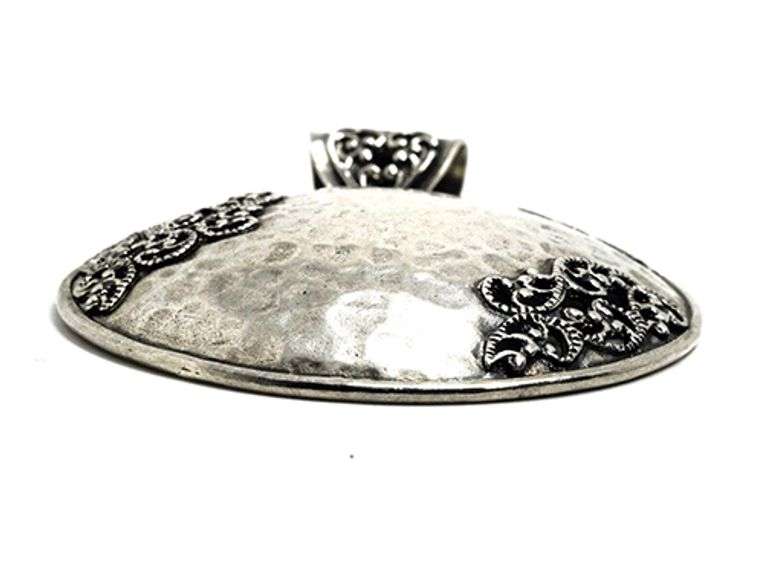 Vintage Signed PZ 925 Sterling Silver Round Brooch Pin from Israel