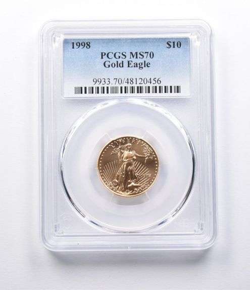 MS70 1998 $10 American Gold Eagle 1/4 Oz Gold PCGS