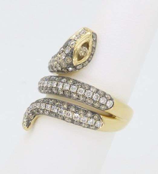 LeVian Diamond Encrusted Snake Ring