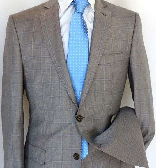 Phenomenal Slim Fit Window Pane Suit, Made In Italy