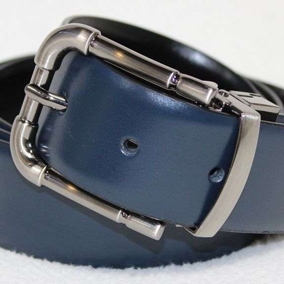 Reversable Buckle Leather Belt, Made In Italy