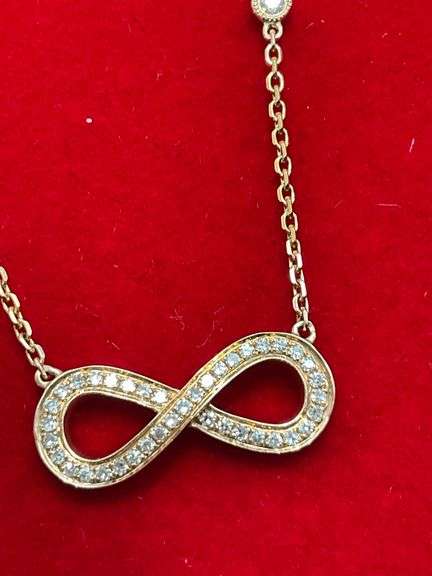 BRAND NEW 14K ROSE GOLD DIAMOND STATION NECKLACE