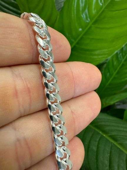 Sterling Silver Solid Miami Cuban Link Chain 6.3mm 925 Italy Heavy Curb Bracelet 8" Inch