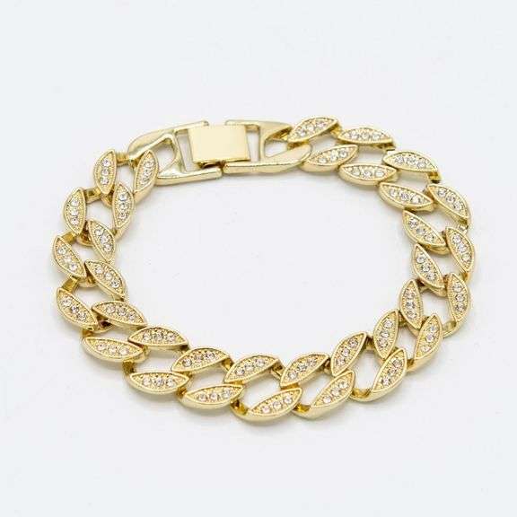 Strong 51 Gram 14 Kt Gold Plated Cuban Link Bracelet