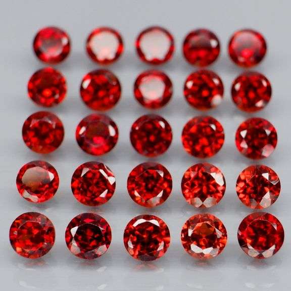 Premium 6.12ct solitaire cut cherry red Garnet set