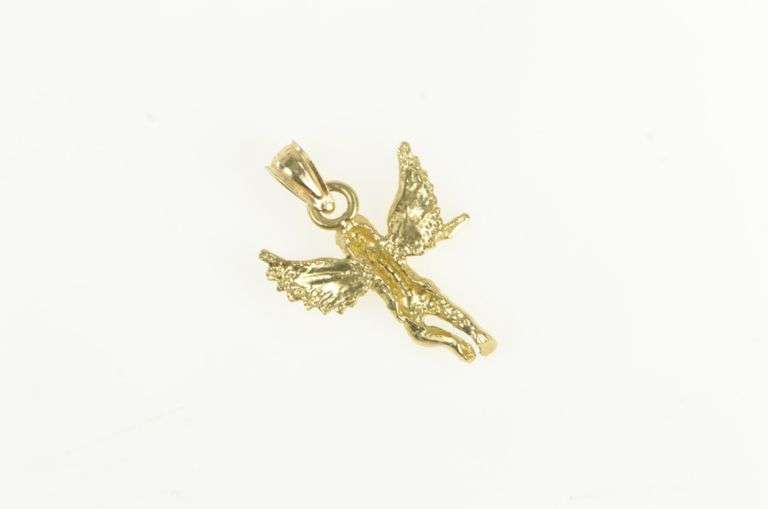 10K Yellow Gold Guardian Angel Vintage Protection Charm/Pendant