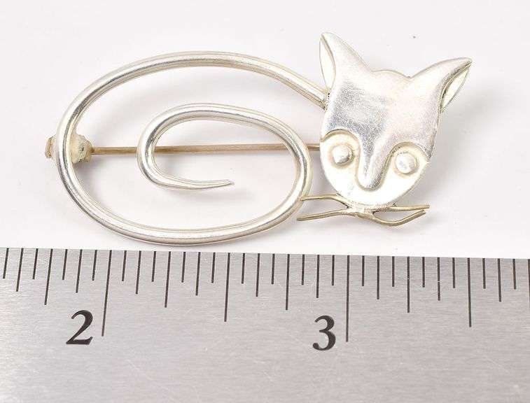 Set of 11 Cat Pins in Sterling Silver