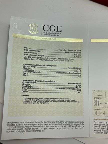 CERTIFIED NEW 18K WHITE GOLD DIAMOND ENGAGEMENT RING