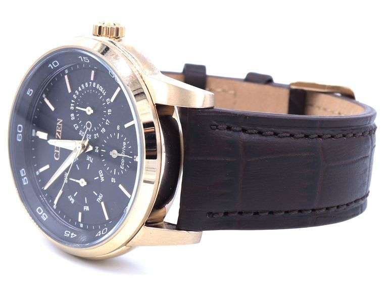 Citizen watch with brown leather strap