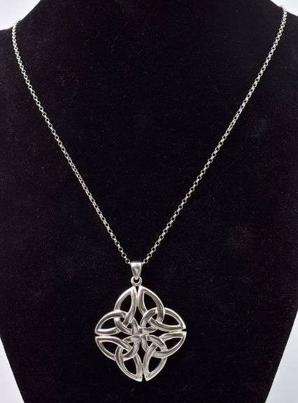Captivating Celtic Knot Pendant Necklace in Sterling Silver