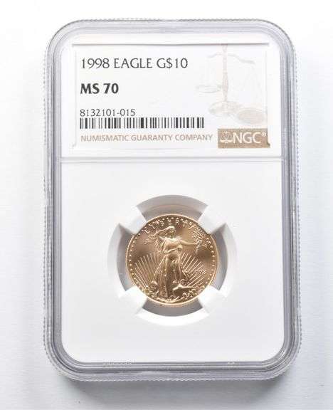 MS70 1998 $10 American Gold Eagle 1/4 Oz Gold NGC