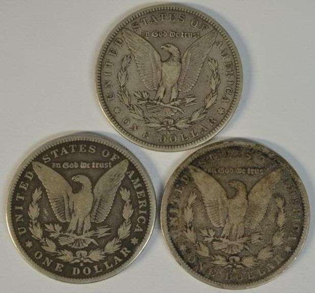 3 Scarce better date Morgan Silver Dollars: 1885-S, 1892-S, & 1896-S