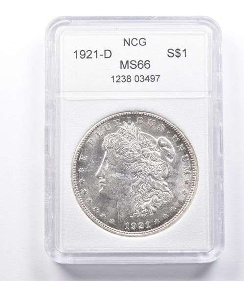MS66 1921-D Morgan Silver Dollar NCG
