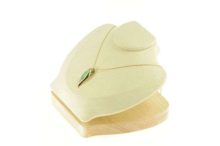 14K Yellow Gold Ray Tracey Knifewing Turquoise Navajo Leaf Pendant