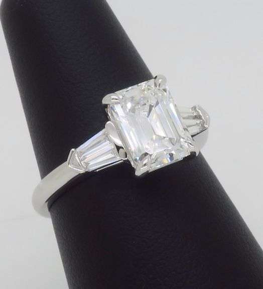 GIA Certified 2.19CTW Emerald Cut Diamond Ring