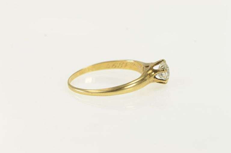 14K Yellow Gold Victorian 0.70Ct OMC Diamond Engagement Ring