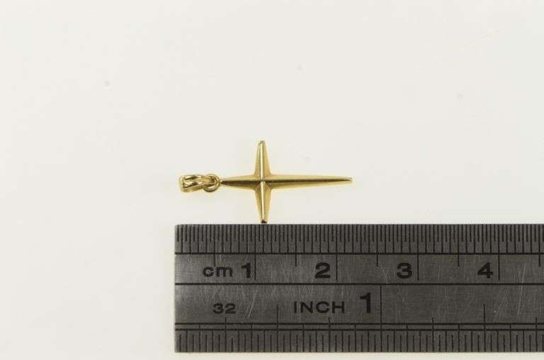 14K Yellow Gold Christian Faith Symbol Cross Vintage Charm/Pendant
