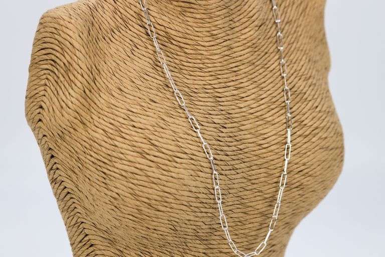 Sterling Silver Paperclip Rolo Link Chain 3mm Solid 925 Italy Necklace 24"