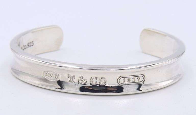 925 Sterling Silver Tiffany & CO 1837 cuff bangle