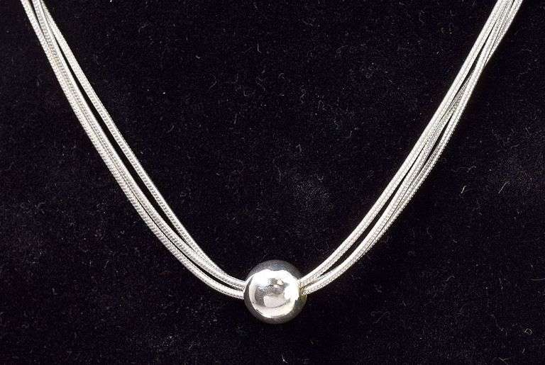 Dazzling Sterling Silver Ball Pendant Necklace