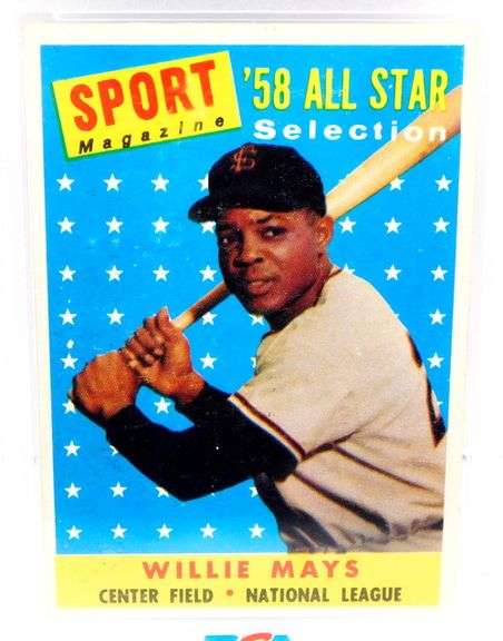 Willie Mays 1958 Topps All Star Baseball Card, Graded