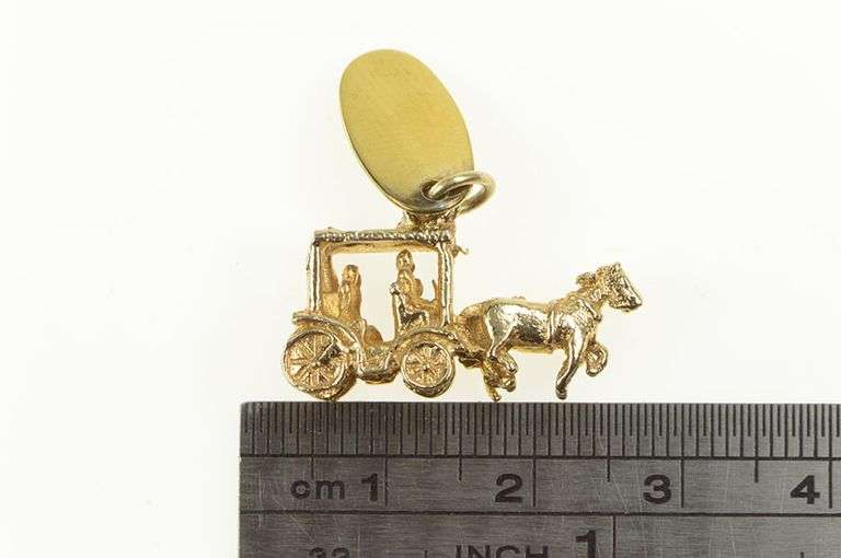 Sterling Silver 3D Carriage Mackinac Island Michigan Charm/Pendant