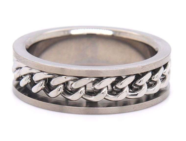 Chisel brushed 7mm chain inlay band