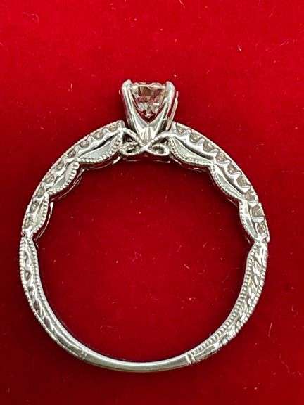 CERTIFIED 14K WHITE GOLD DIAMOND RING