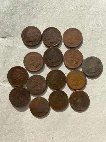 15 Various 1880 Era Indian Head Cents