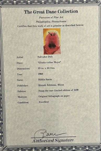 Extremely Rare and Collectible Salvador Dali Lithograph From 'Biblia Sacra' Suite