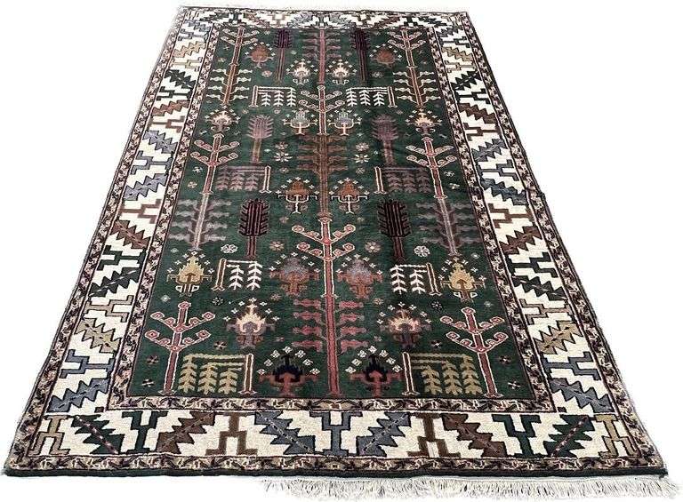 Hand woven Indo Kashan 6.0x9.1