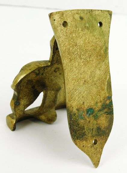 Vintage Brass Bull Dog Door Knocker