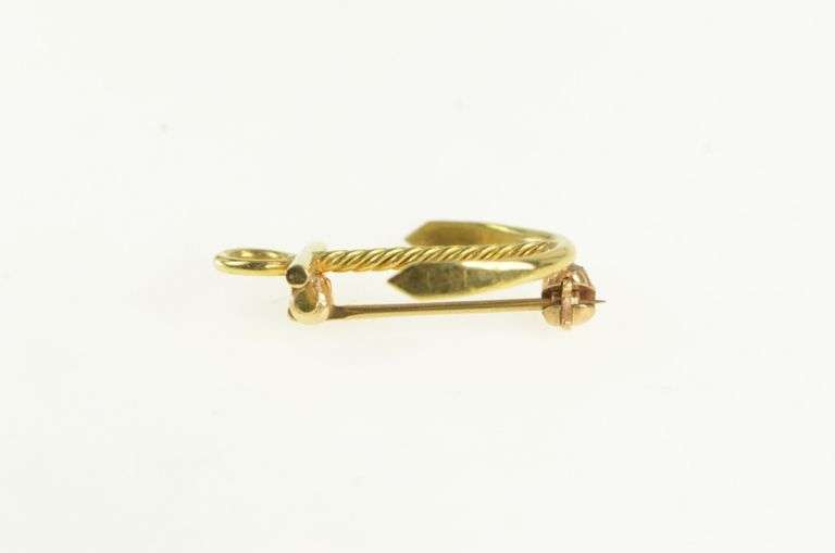 18K Yellow Gold Anchor Sailing Nautical Sailor Boat Pin/Brooch