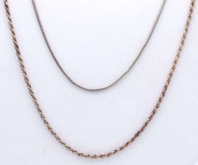 Lot of 2 vintage 925 sterling silver chains