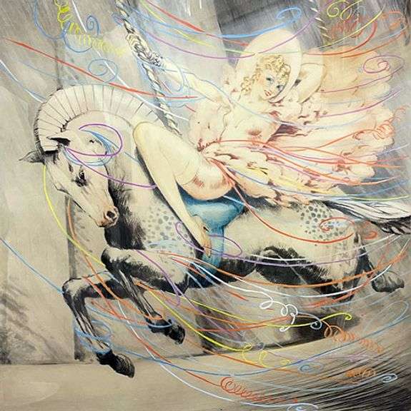 Extremely Rare Dry-Point Etching by Louis Icart, Hand Signed Louis Icart Mardi Gras (A la Fete)