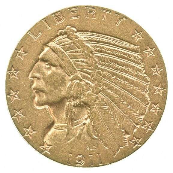 1911 $5 Indian Head Gold Half Eagle
