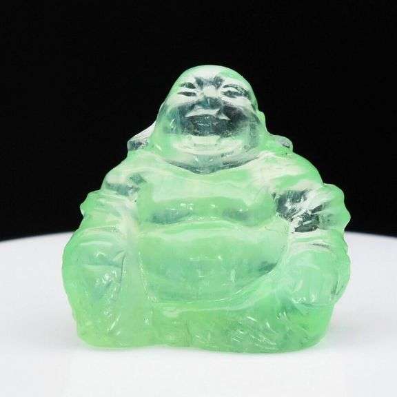 Glowing 36.00ct untreated Prehnite Buddha!