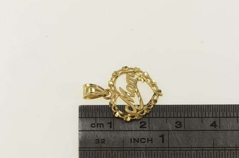 14K Yellow Gold Mom Heart Love Symbol Mother's Day Charm/Pendant