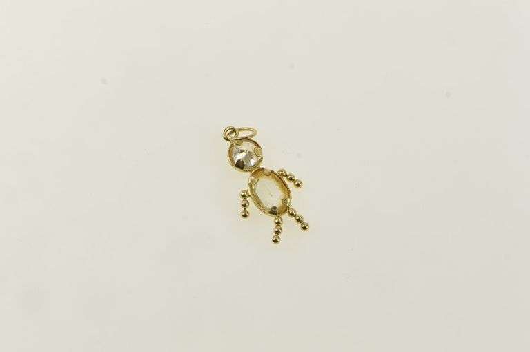 14K Yellow Gold November Birthstone Baby Sim. Citrine CZ Charm/Pendant