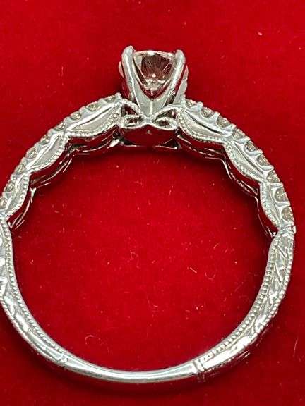CERTIFIED 14K WHITE GOLD DIAMOND RING
