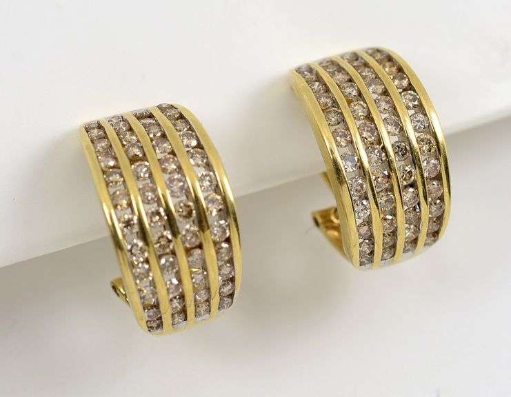 Dazzling 1 Ct. T.W. Chnnel Set Diamond Earrings